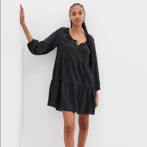 J Crew tie front tiered mini dress